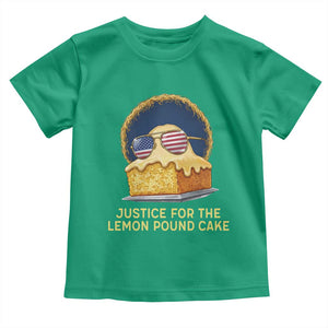Justice for the Lemon Pound Cake Toddler T Shirt Viral Meme Dessert Parody Retro Hip Hop Vibe TS02 Irish Green Print Your Wear