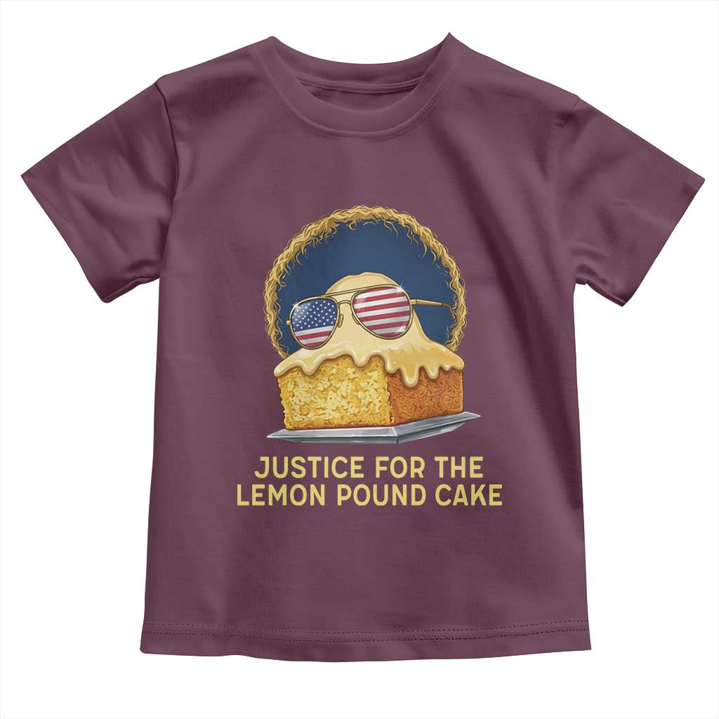 Justice for the Lemon Pound Cake Toddler T Shirt Viral Meme Dessert Parody Retro Hip Hop Vibe TS02 Maroon Print Your Wear