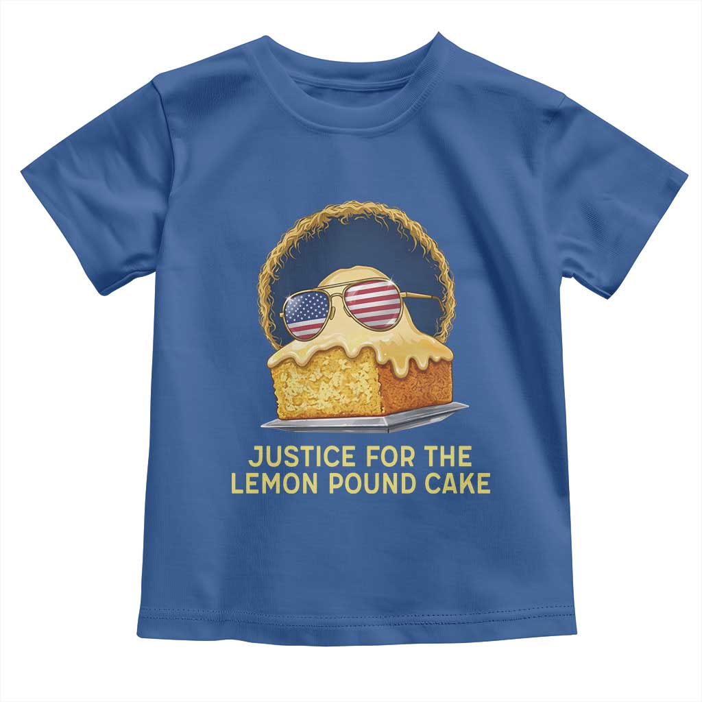 Justice for the Lemon Pound Cake Toddler T Shirt Viral Meme Dessert Parody Retro Hip Hop Vibe TS02 Royal Blue Print Your Wear