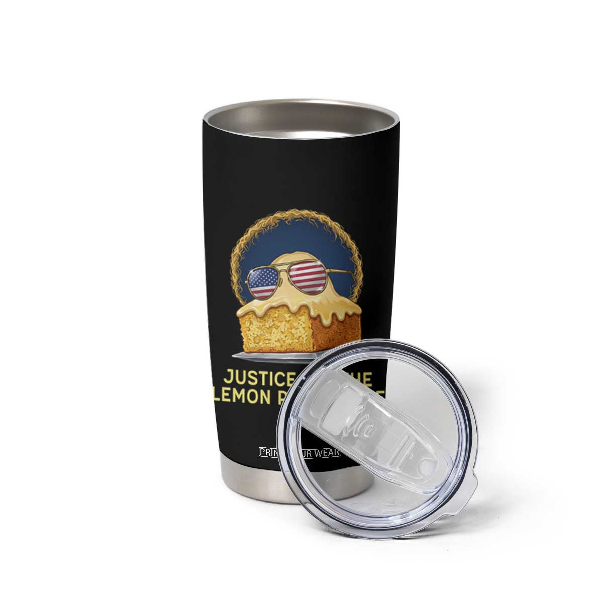 Justice for the Lemon Pound Cake Tumbler Cup Viral Meme Dessert Parody Retro Hip Hop Vibe TS02 Print Your Wear