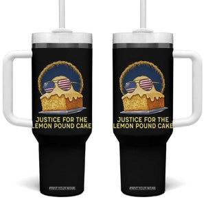 Justice for the Lemon Pound Cake Tumbler With Handle Viral Meme Dessert Parody Retro Hip Hop Vibe TS02 One Size: 40 oz Black Print Your Wear