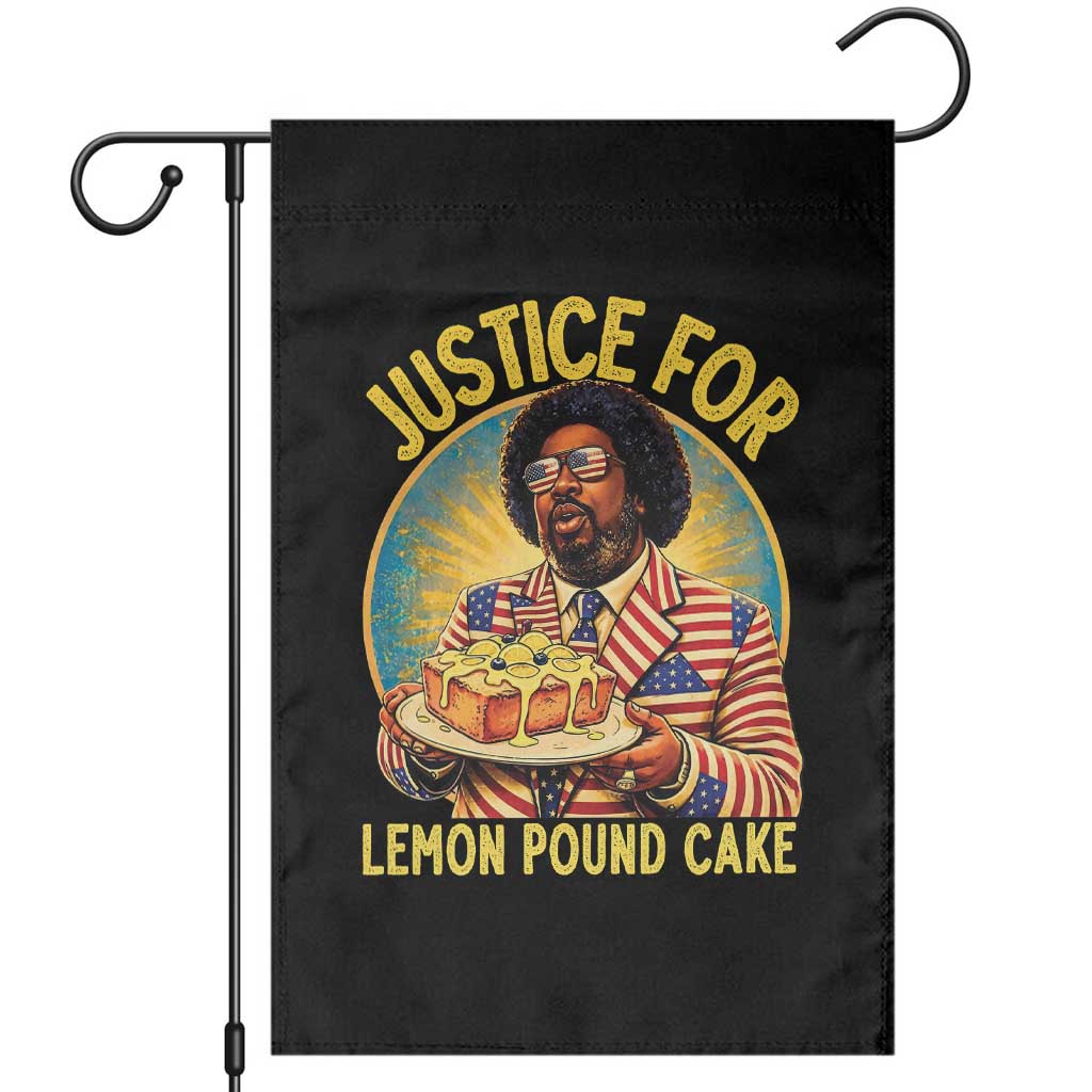 Justice for Lemon Pound Cake Patriotic Meme Garden Flag Funny Viral Hip Hop Parody for Music Rap Fans TS02 Black Print Your Wear
