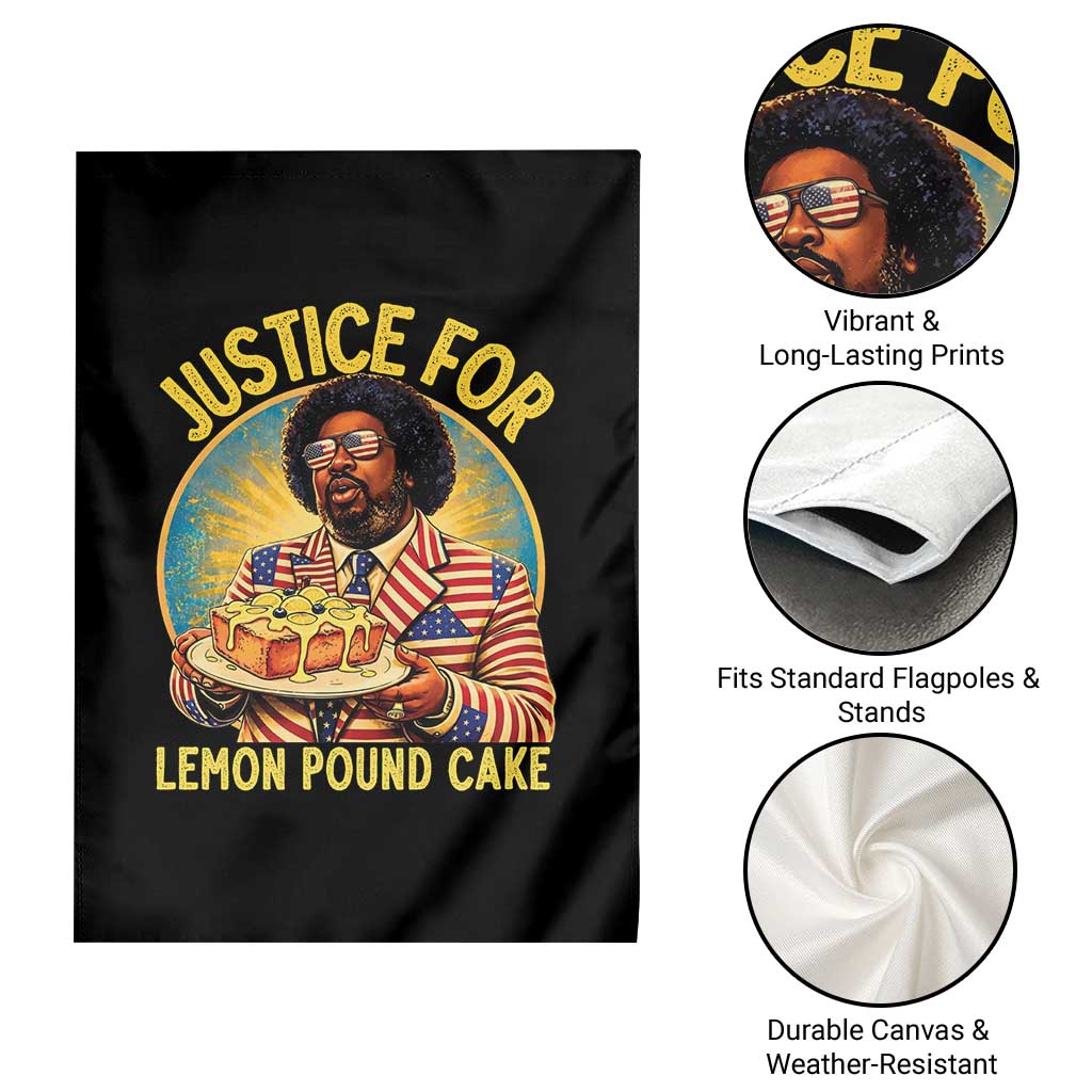 Justice for Lemon Pound Cake Patriotic Meme Garden Flag Funny Viral Hip Hop Parody for Music Rap Fans TS02 Print Your Wear