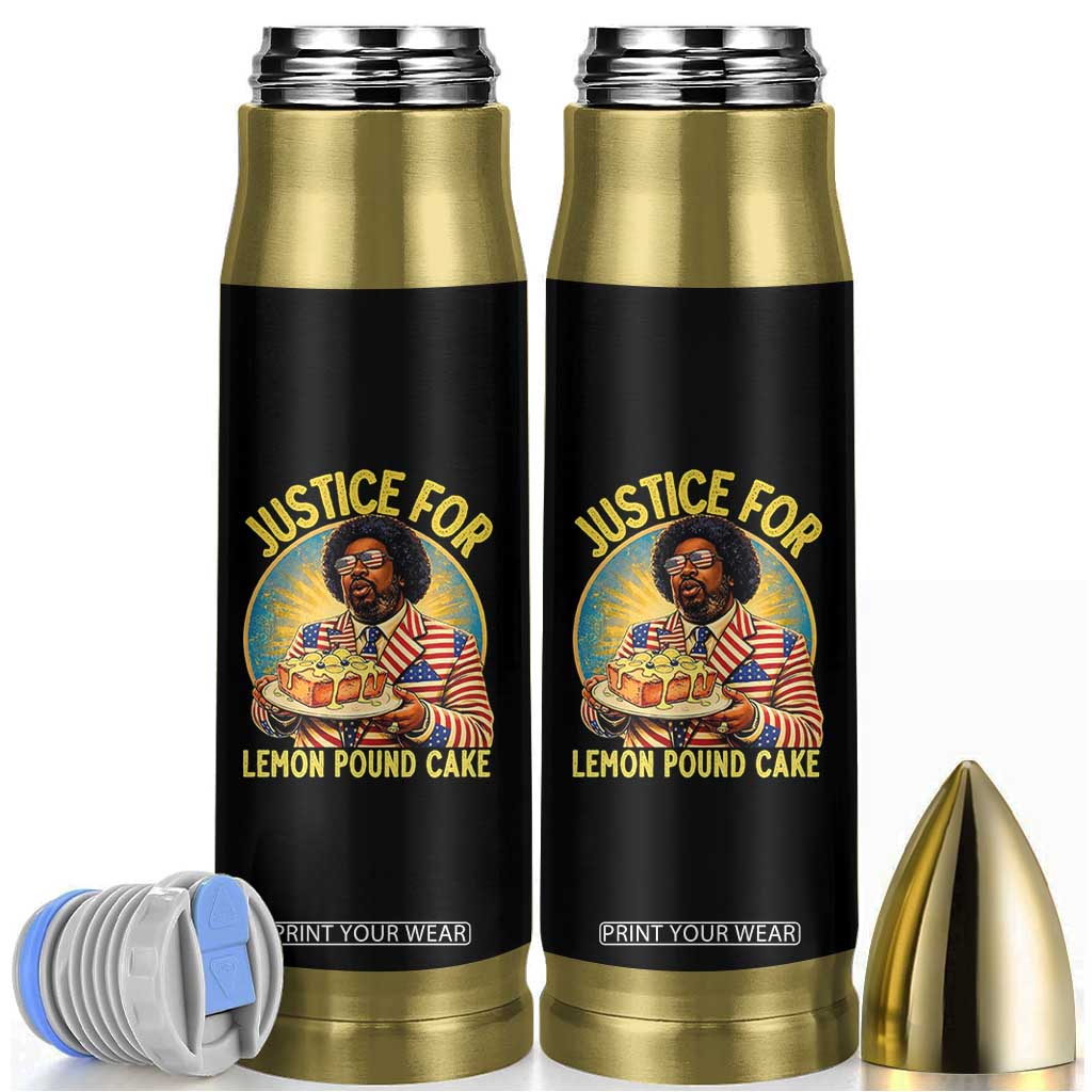 Justice for Lemon Pound Cake Patriotic Meme Bullet Tumbler Funny Viral Hip Hop Parody for Music Rap Fans TS02 Black Print Your Wear