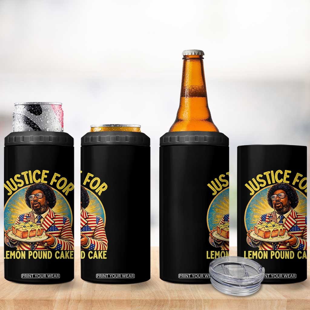 Justice for Lemon Pound Cake Patriotic Meme 4 in 1 Can Cooler Tumbler Funny Viral Hip Hop Parody for Music Rap Fans TS02 Print Your Wear