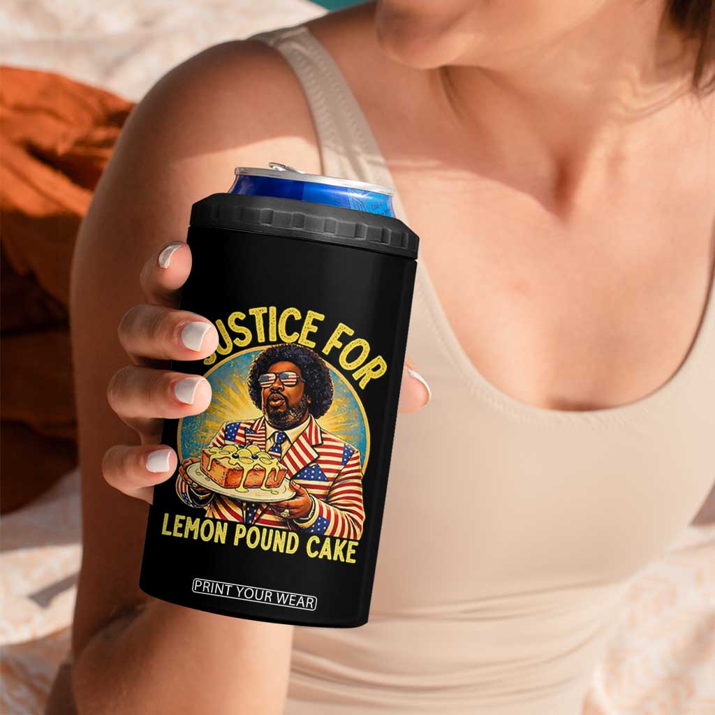 Justice for Lemon Pound Cake Patriotic Meme 4 in 1 Can Cooler Tumbler Funny Viral Hip Hop Parody for Music Rap Fans TS02 Print Your Wear