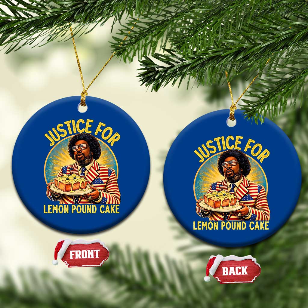 Justice for Lemon Pound Cake Patriotic Meme Ceramic Ornament Funny Viral Hip Hop Parody for Music Rap Fans TS02 1pc Blue Print Your Wear
