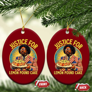 Justice for Lemon Pound Cake Patriotic Meme Ceramic Ornament Funny Viral Hip Hop Parody for Music Rap Fans TS02 Print Your Wear