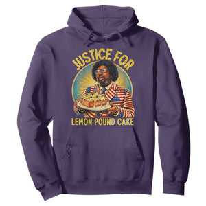 Justice for Lemon Pound Cake Patriotic Meme Hoodie Funny Viral Hip Hop Parody for Music Rap Fans TS02 Purple Print Your Wear