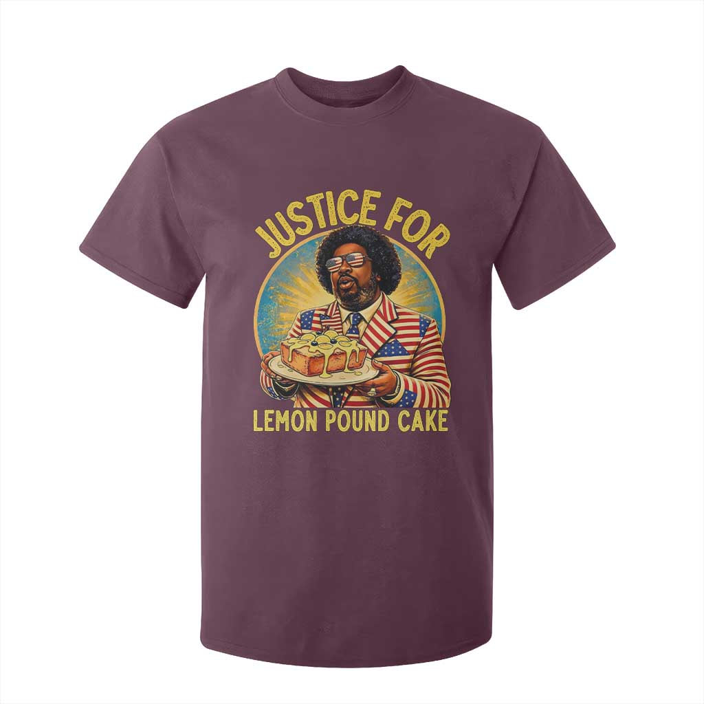 Justice for Lemon Pound Cake Patriotic Meme T Shirt For Kid Funny Viral Hip Hop Parody for Music Rap Fans TS02 Maroon Print Your Wear