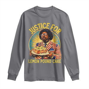 Justice for Lemon Pound Cake Patriotic Meme Long Sleeve Shirt Funny Viral Hip Hop Parody for Music Rap Fans TS02 Charcoal Print Your Wear