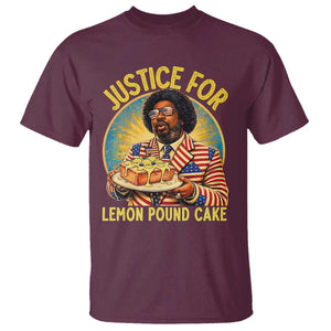 Justice for Lemon Pound Cake Patriotic Meme T Shirt - Funny Viral Hip Hop Parody for Music Rap Fans TS02 Maroon Print Your Wear