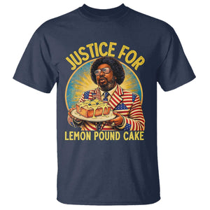 Justice for Lemon Pound Cake Patriotic Meme T Shirt - Funny Viral Hip Hop Parody for Music Rap Fans TS02 Navy Print Your Wear