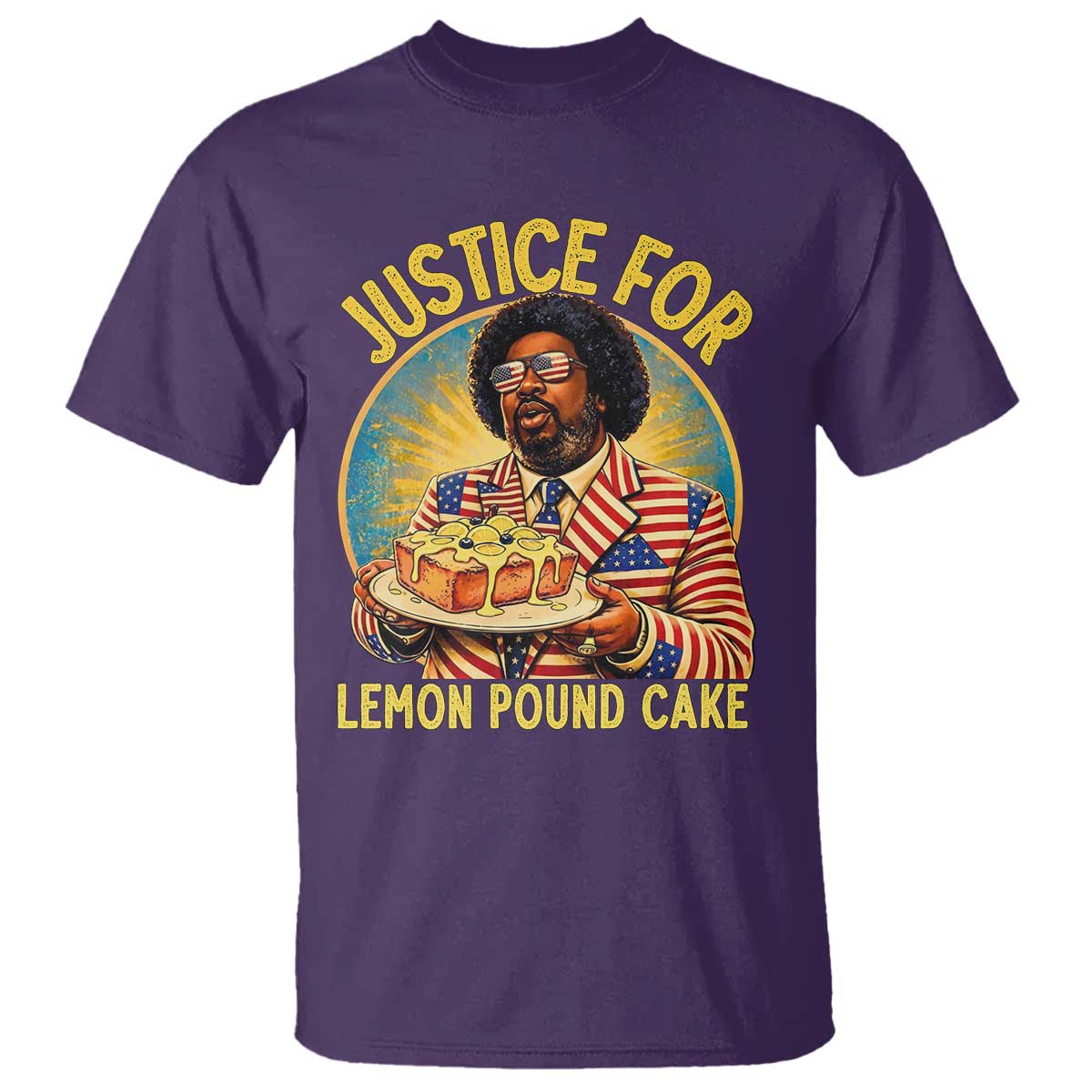 Justice for Lemon Pound Cake Patriotic Meme T Shirt - Funny Viral Hip Hop Parody for Music Rap Fans TS02 Purple Print Your Wear