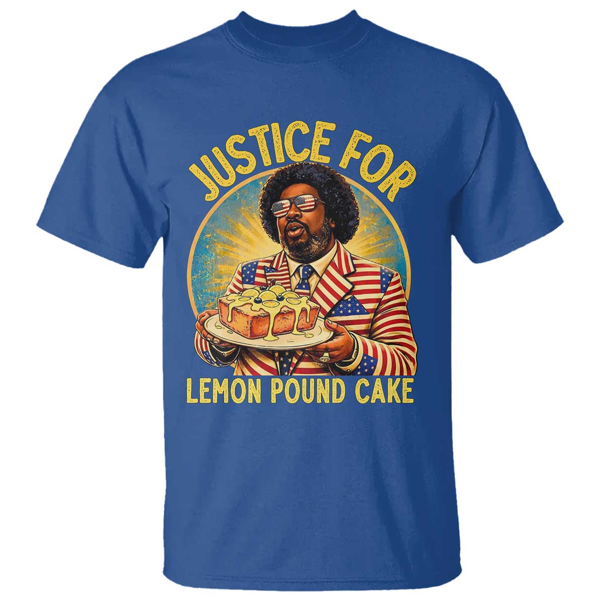 Justice for Lemon Pound Cake Patriotic Meme T Shirt - Funny Viral Hip Hop Parody for Music Rap Fans TS02 Royal Blue Print Your Wear