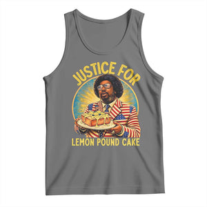 Justice for Lemon Pound Cake Patriotic Meme Tank Top Funny Viral Hip Hop Parody for Music Rap Fans TS02 Black Heather Print Your Wear
