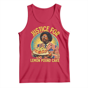 Justice for Lemon Pound Cake Patriotic Meme Tank Top Funny Viral Hip Hop Parody for Music Rap Fans TS02 Red Print Your Wear