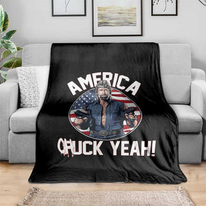 America Chuck Yeah Legendary Action Hero Throw Blanket Patriotic USA Flag Tribute 4th of July Freedom Humor TS02 Print Your Wear