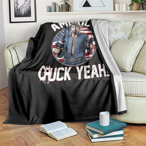America Chuck Yeah Legendary Action Hero Throw Blanket Patriotic USA Flag Tribute 4th of July Freedom Humor TS02 Print Your Wear