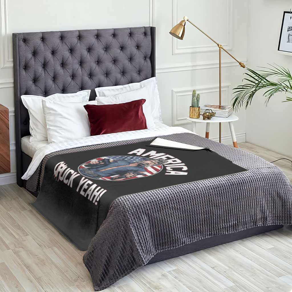America Chuck Yeah Legendary Action Hero Throw Blanket Patriotic USA Flag Tribute 4th of July Freedom Humor TS02 Print Your Wear
