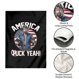 America Chuck Yeah Legendary Action Hero Garden Flag Patriotic USA Flag Tribute 4th of July Freedom Humor TS02 Print Your Wear