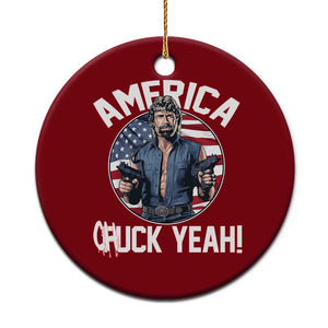 America Chuck Yeah Legendary Action Hero Ceramic Ornament Patriotic USA Flag Tribute 4th of July Freedom Humor TS02 1pc Red Print Your Wear