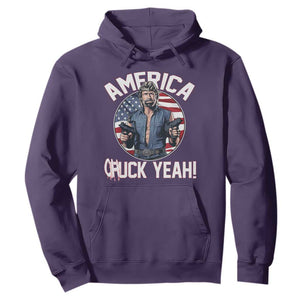 America Chuck Yeah Legendary Action Hero Hoodie Patriotic USA Flag Tribute 4th of July Freedom Humor TS02 Purple Print Your Wear