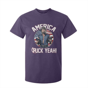 America Chuck Yeah Legendary Action Hero T Shirt For Kid Patriotic USA Flag Tribute 4th of July Freedom Humor TS02 Purple Print Your Wear