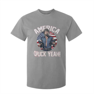 America Chuck Yeah Legendary Action Hero T Shirt For Kid Patriotic USA Flag Tribute 4th of July Freedom Humor TS02 Sport Gray Print Your Wear