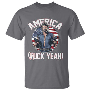 America Chuck Yeah Legendary Action Hero T Shirt Patriotic USA Flag Tribute 4th of July Freedom Humor TS02 Charcoal Print Your Wear