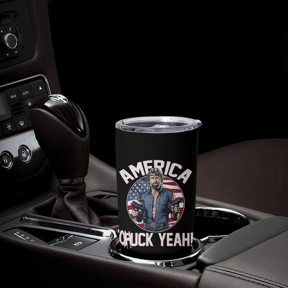 America Chuck Yeah Legendary Action Hero Tumbler Cup Patriotic USA Flag Tribute 4th of July Freedom Humor TS02 Print Your Wear