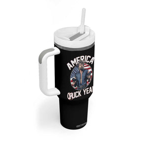 America Chuck Yeah Legendary Action Hero Tumbler With Handle Patriotic USA Flag Tribute 4th of July Freedom Humor TS02 Print Your Wear