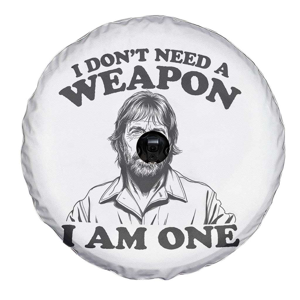 Funny Tough Guy Chuck Meme Spare Tire Cover I Dont Need a Weapon I Am One Retro Action Legend Parody TS02 Print Your Wear