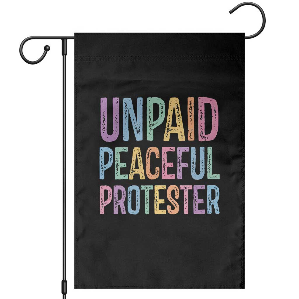 Unpaid Peaceful Protester Retro Rainbow Garden Flag Funny Protest Humor Colorful Vintage TS02 Black Print Your Wear