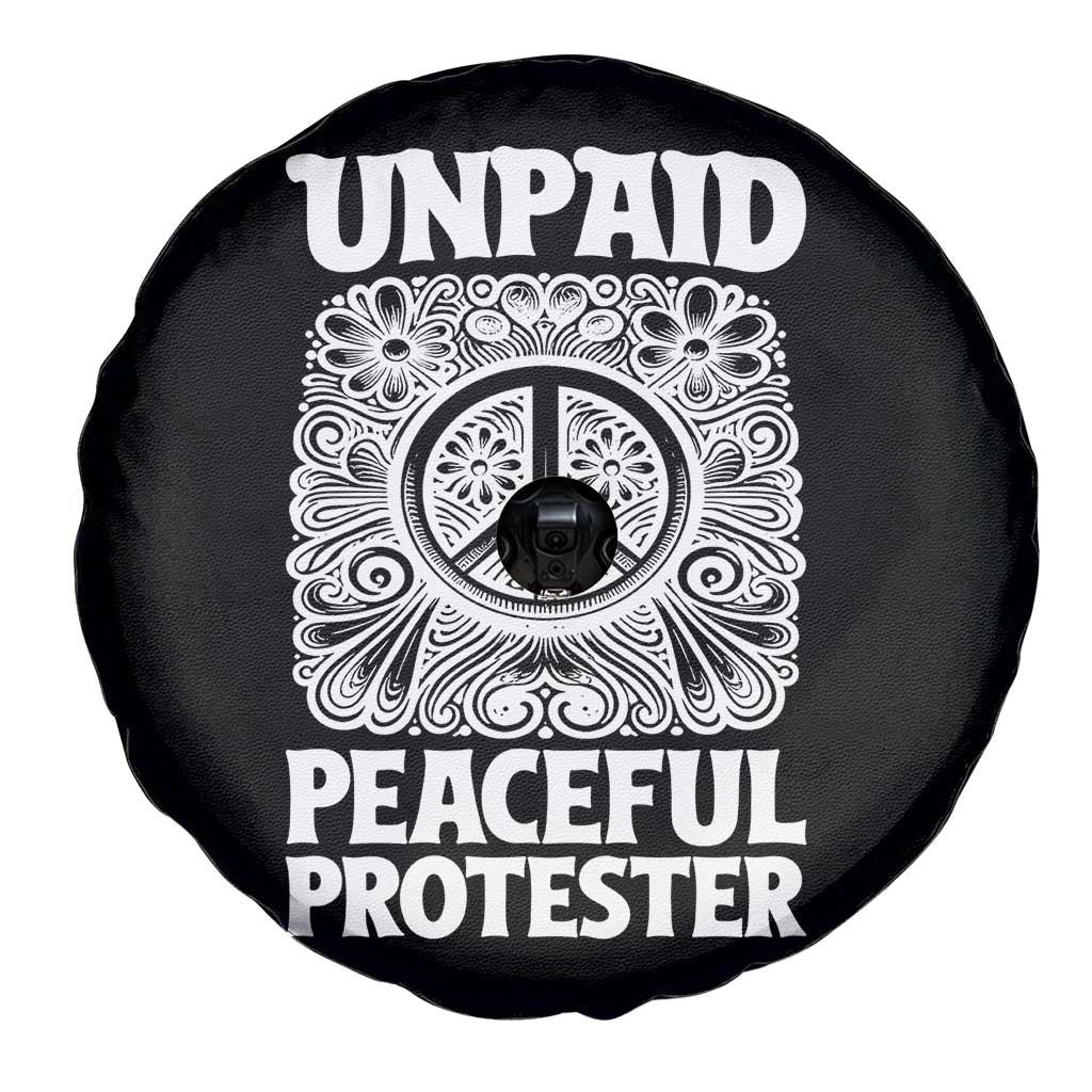 Unpaid Peaceful Protester Vintage Floral Peace Spare Tire Cover Hippie Style Activist Retro Anti War Boho Protest TS02 Print Your Wear