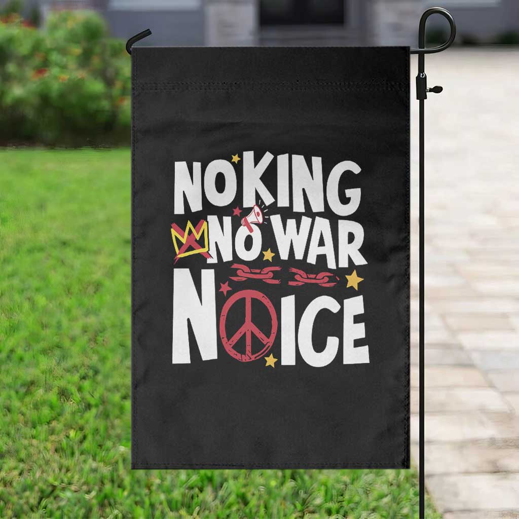 No Kings No Wars No Ice Bold Typography Garden Flag Peace Symbol Anti War Activist Human Rights TS02 Print Your Wear