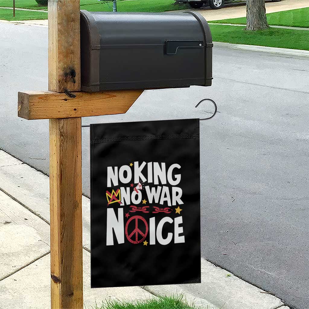 No Kings No Wars No Ice Bold Typography Garden Flag Peace Symbol Anti War Activist Human Rights TS02 Print Your Wear