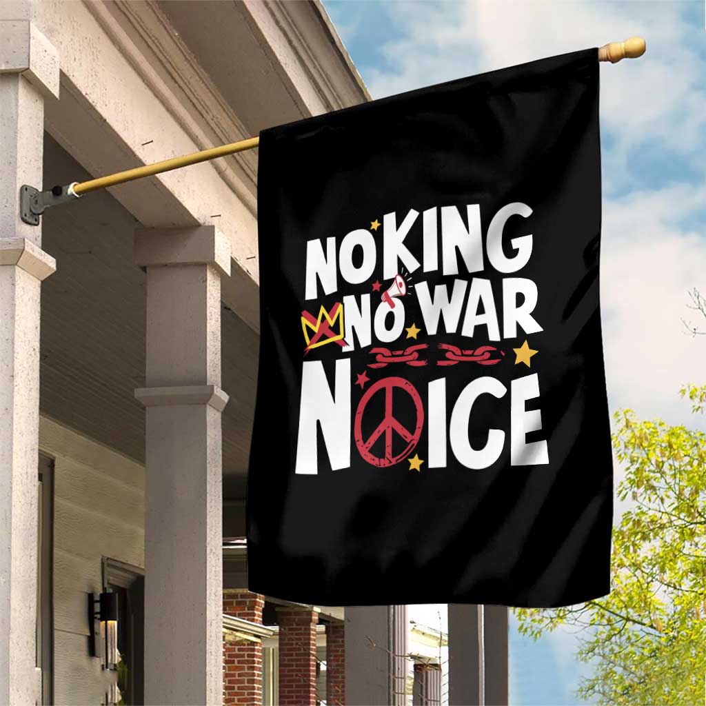 No Kings No Wars No Ice Bold Typography Garden Flag Peace Symbol Anti War Activist Human Rights TS02 Print Your Wear