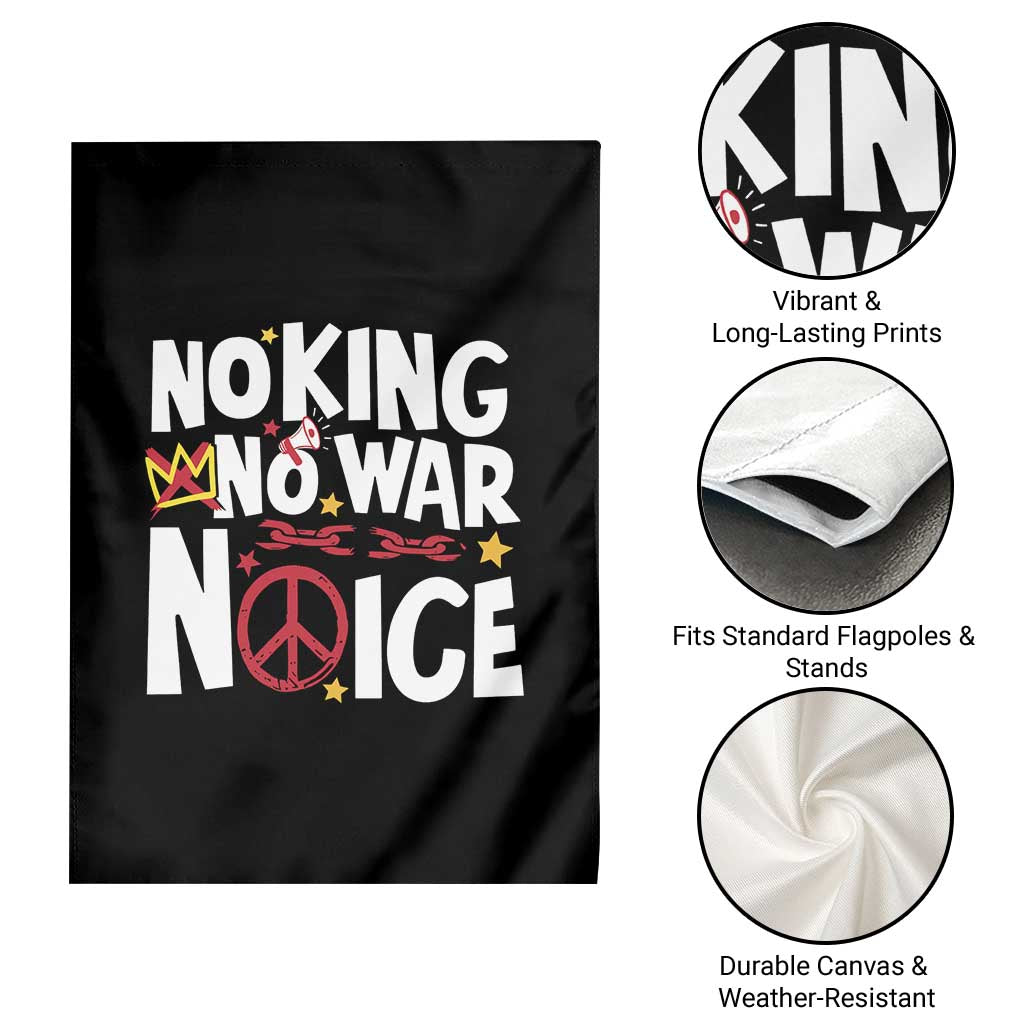No Kings No Wars No Ice Bold Typography Garden Flag Peace Symbol Anti War Activist Human Rights TS02 Print Your Wear