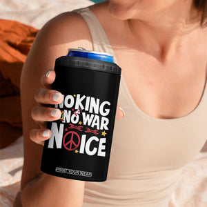 No Kings No Wars No Ice Bold Typography 4 in 1 Can Cooler Tumbler Peace Symbol Anti War Activist Human Rights TS02 Print Your Wear