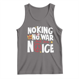 No Kings No Wars No Ice Bold Typography Tank Top Peace Symbol Anti War Activist Human Rights TS02 Deep Heather Print Your Wear