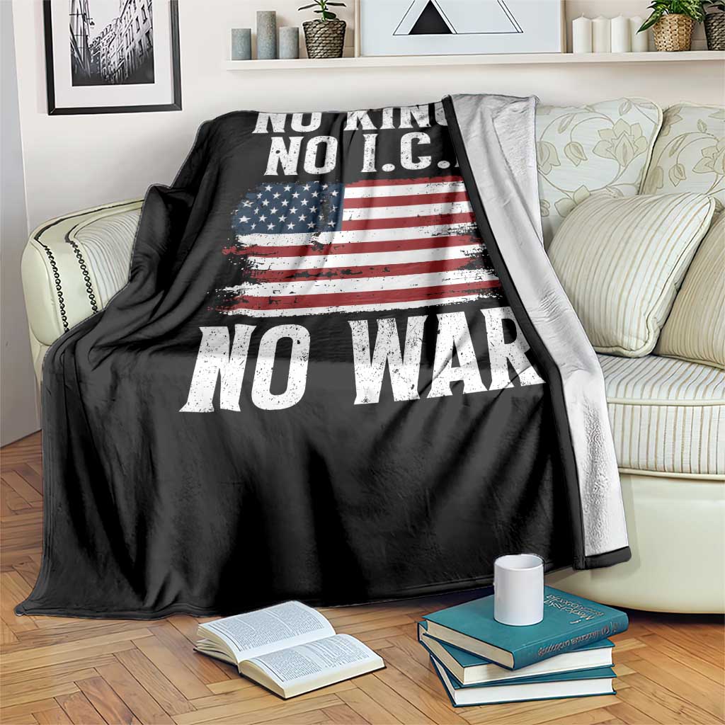 No Wars No Ice No Kings American Flag Throw Blanket Patriotic Protest Anti War Human Rights TS02 Print Your Wear