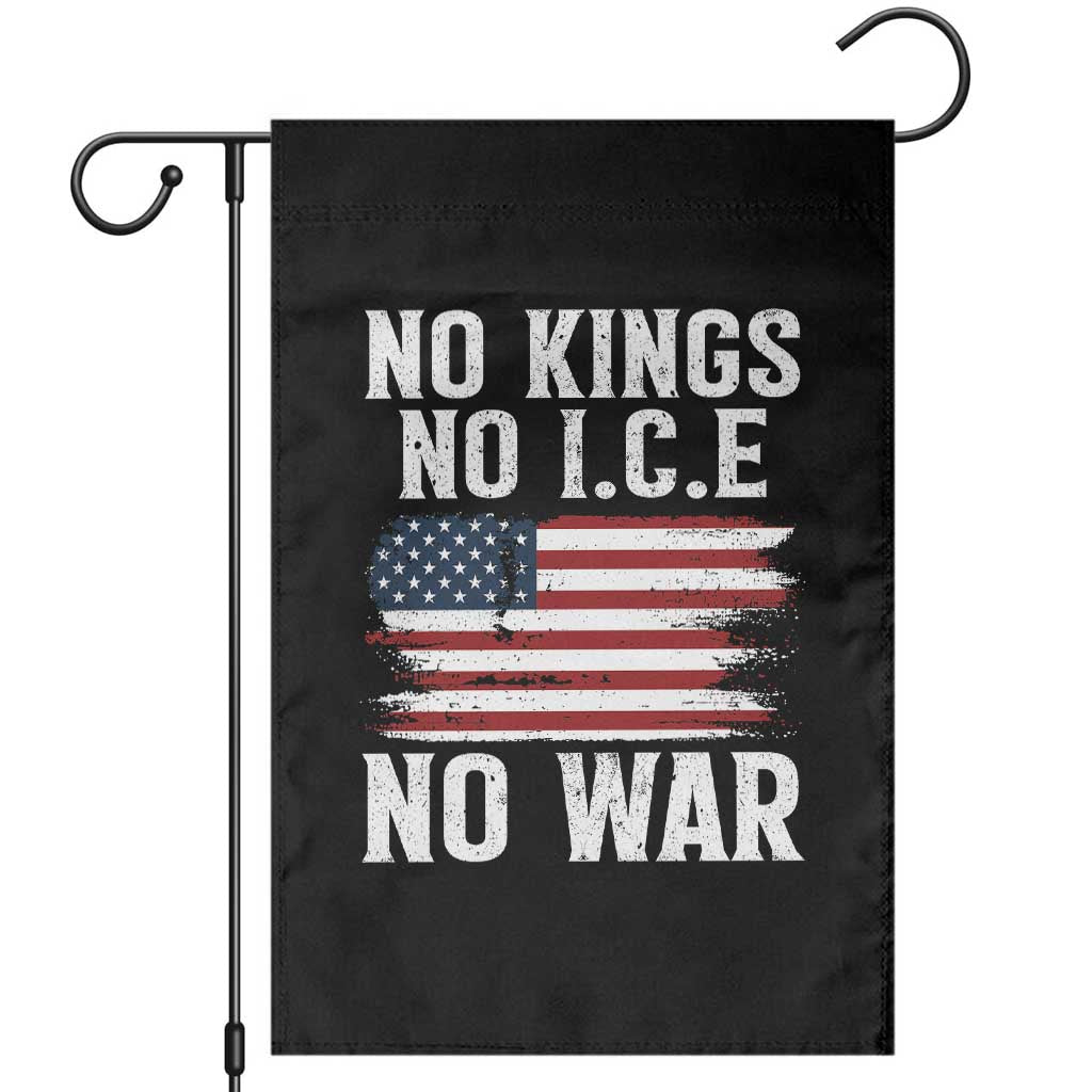 No Wars No Ice No Kings American Flag Garden Flag - Patriotic Protest Anti War Human Rights TS02 Black Print Your Wear