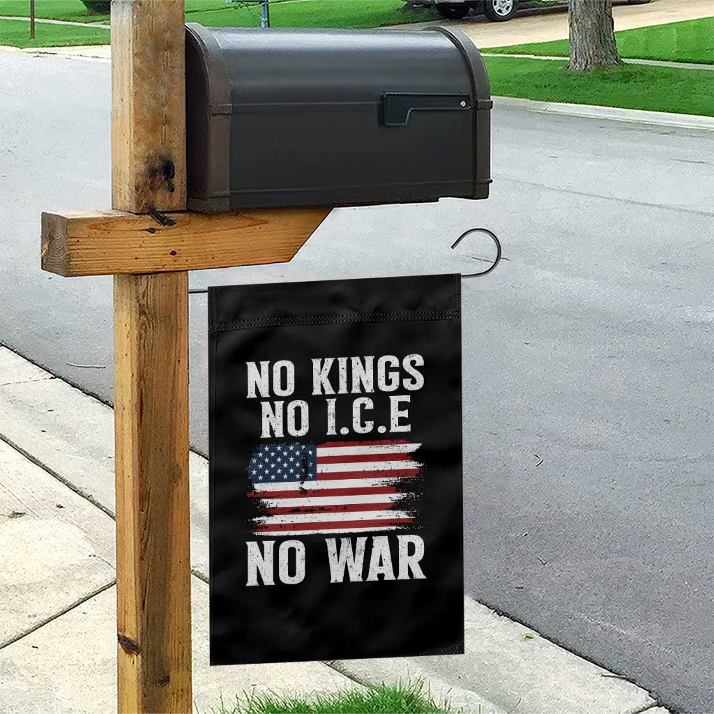 No Wars No Ice No Kings American Flag Garden Flag - Patriotic Protest Anti War Human Rights TS02 Print Your Wear