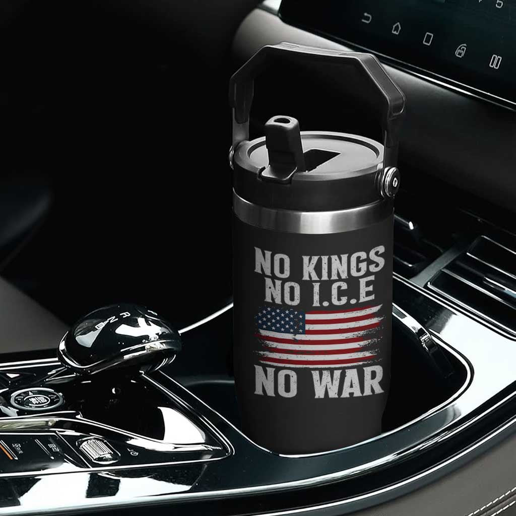 No Wars No Ice No Kings American Flag Flip Straw Tumbler Patriotic Protest Anti War Human Rights TS02 Print Your Wear