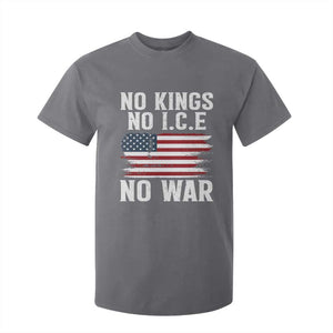 No Wars No Ice No Kings American Flag T Shirt For Kid Patriotic Protest Anti War Human Rights TS02 Charcoal Print Your Wear