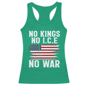 No Wars No Ice No Kings American Flag Racerback Tank Top Patriotic Protest Anti War Human Rights TS02 Irish Green Print Your Wear