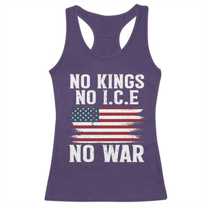No Wars No Ice No Kings American Flag Racerback Tank Top Patriotic Protest Anti War Human Rights TS02 Purple Print Your Wear