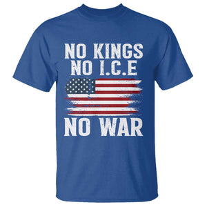 No Wars No Ice No Kings American Flag T Shirt Patriotic Protest Anti War Human Rights TS02 Royal Blue Print Your Wear