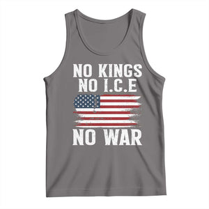 No Wars No Ice No Kings American Flag Tank Top Patriotic Protest Anti War Human Rights TS02 Deep Heather Print Your Wear